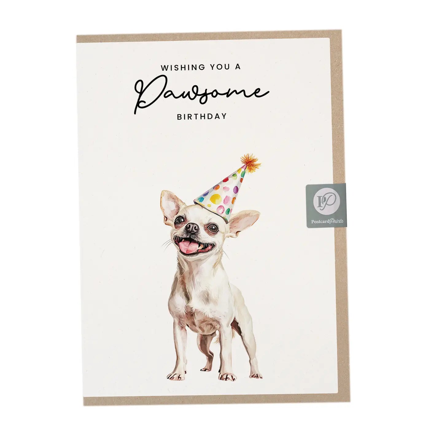 Chihuahua Birthday Card with Party Hat