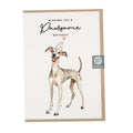 Whippet Birthday Card with Party Hat
