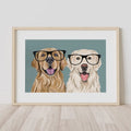 Golden Retriever Double Dog print