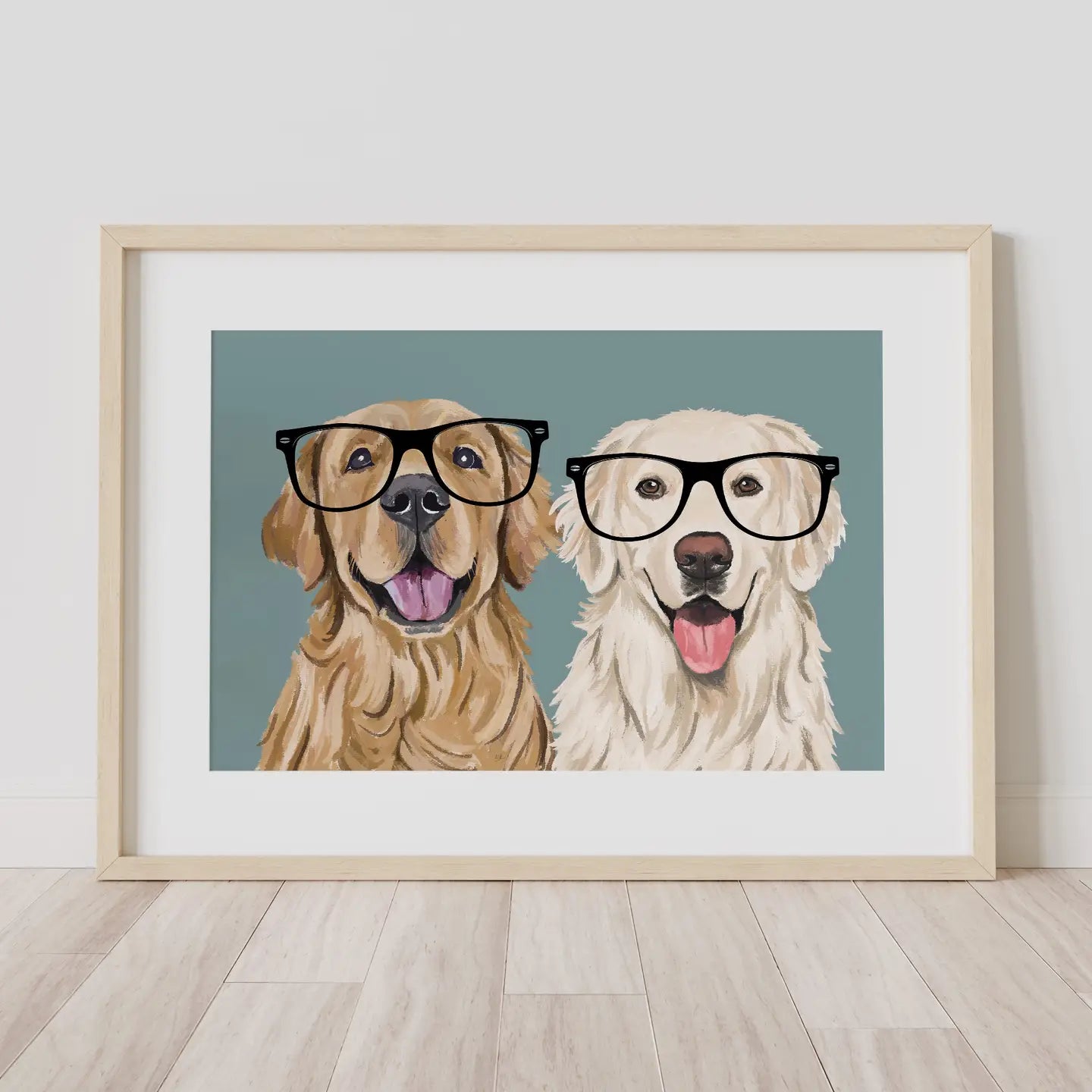 Golden Retriever Double Dog print