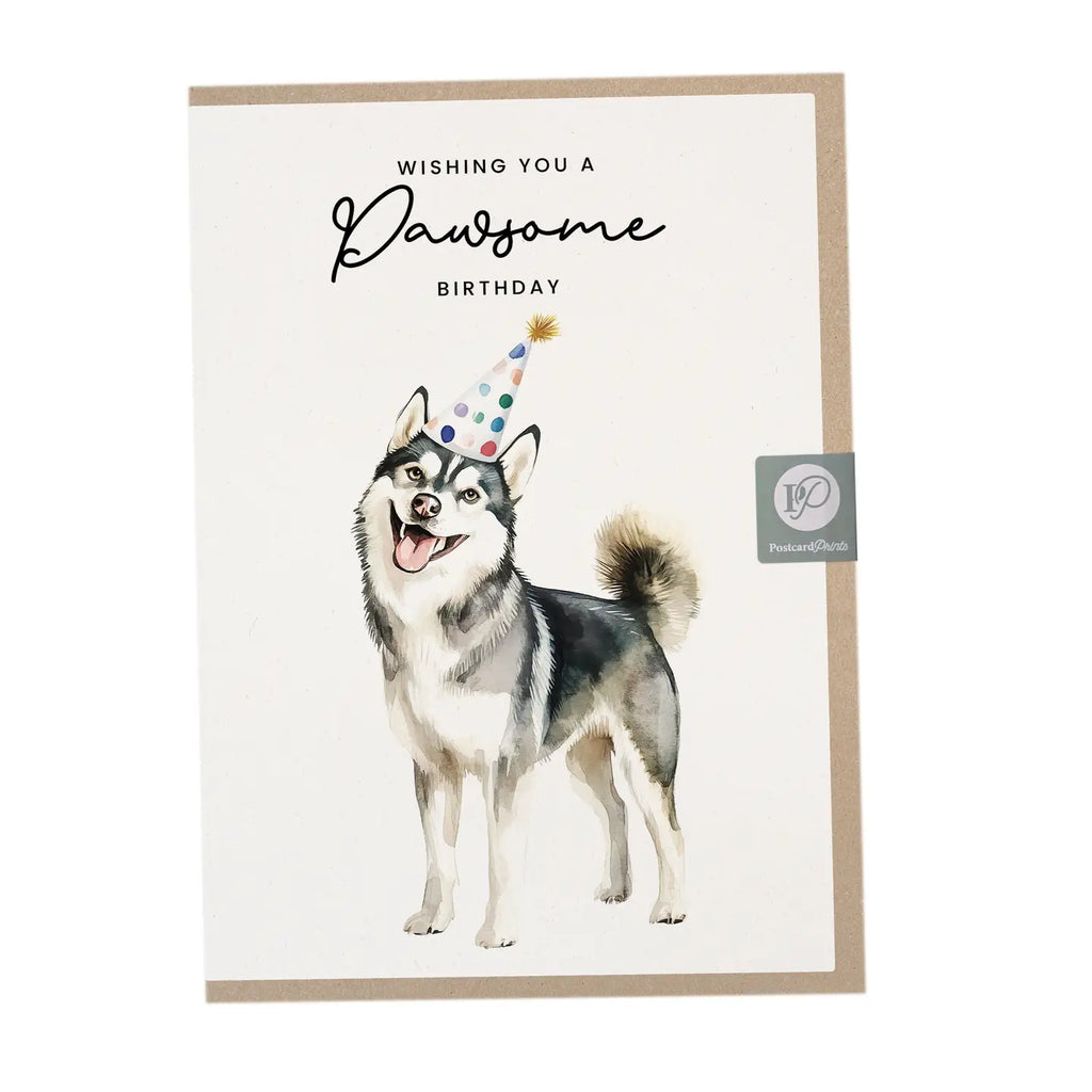 Pawsome Husky Birthday Card