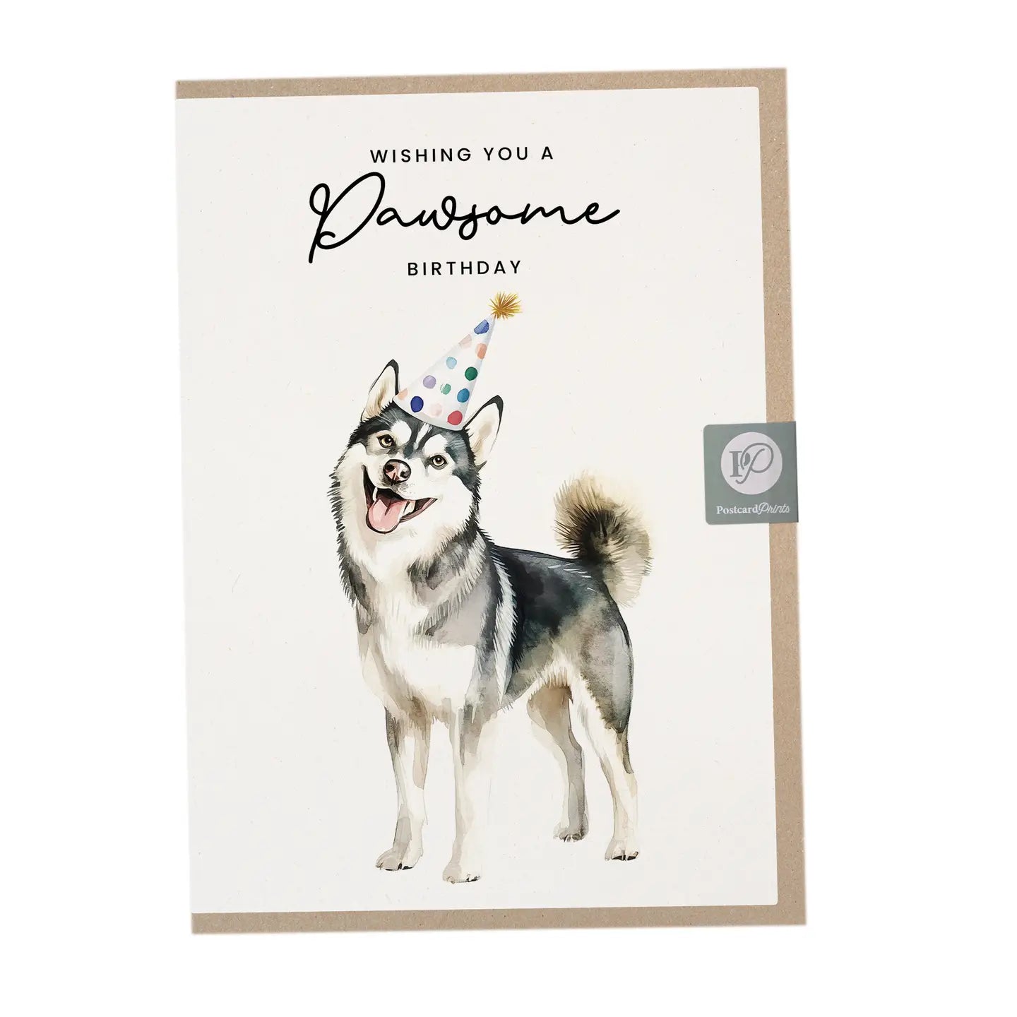 Pawsome Husky Birthday Card
