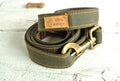 Green Waxed Cotton Dog Lead: British Country Style Leash - Small