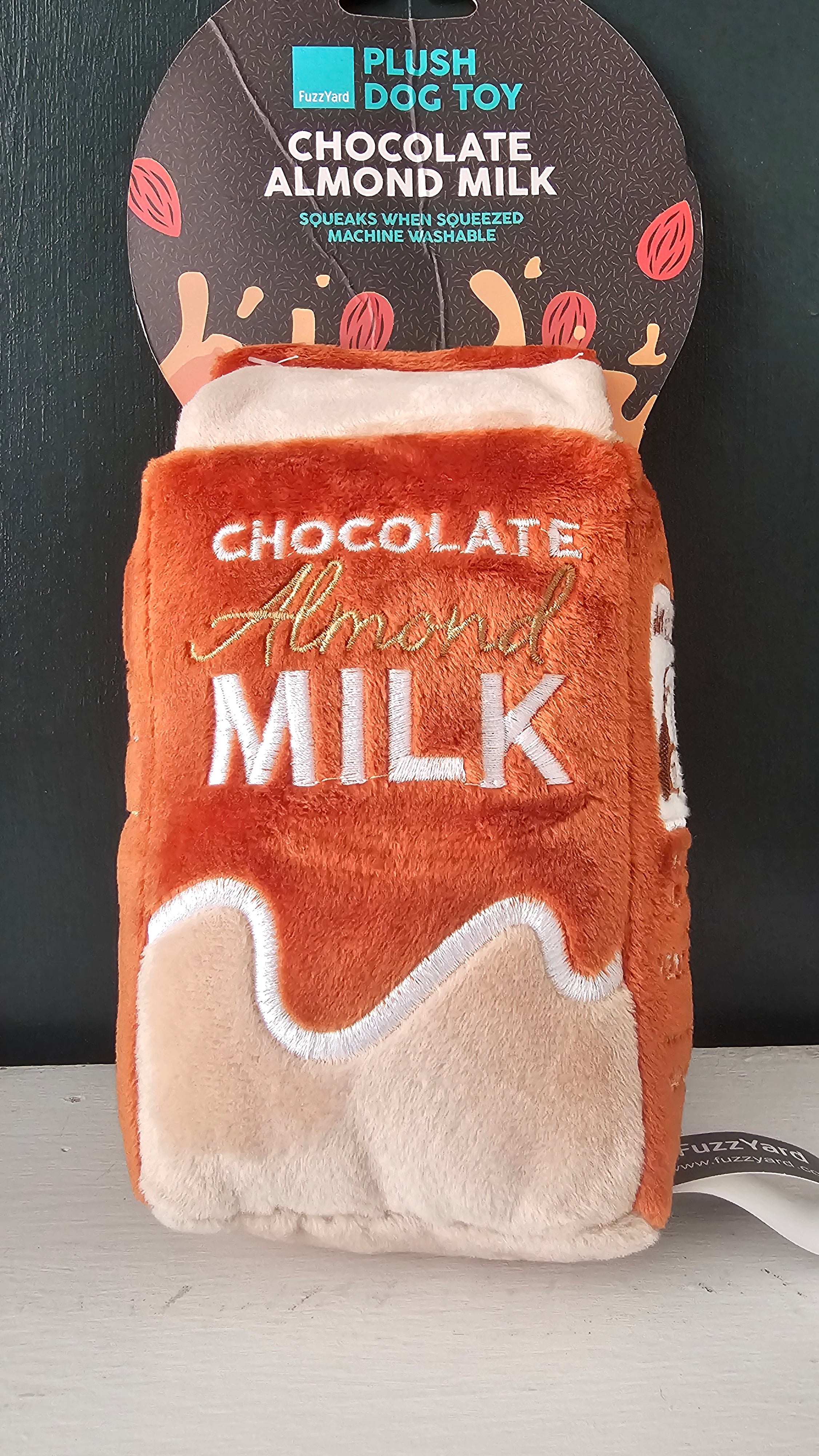 Chocolate almond milkdog toy