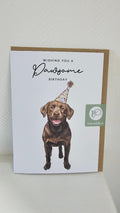 Chocolate labrador birthday card